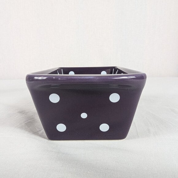 Temptations by Tara Purple White Polka Dot 12 oz Mini Loaf Pan Bread Baking - Picture 2 of 8
